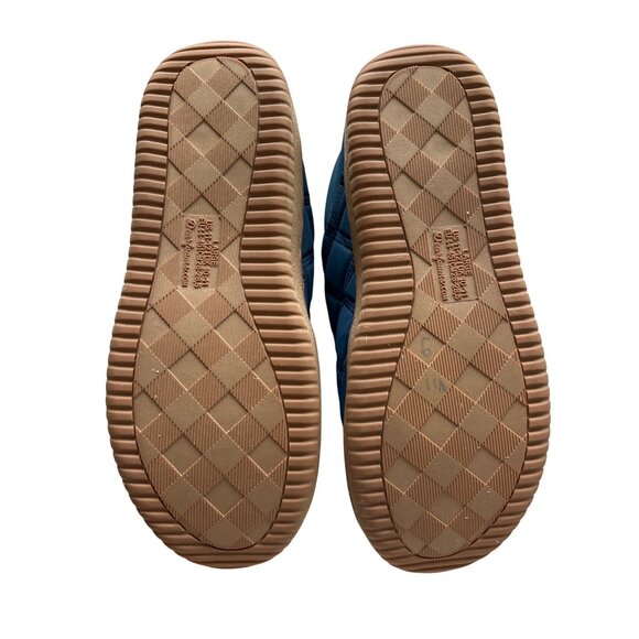 Dearfoams River Slipper  Collapsible Back Quilted Blue Slip-On Rubber Sole 11 - Picture 7 of 7